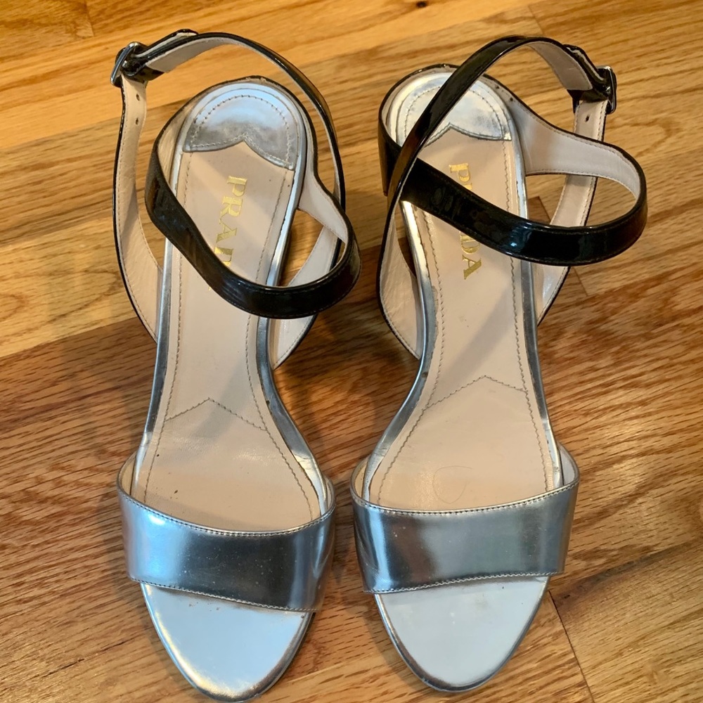 Prada Patent Leather Wedges